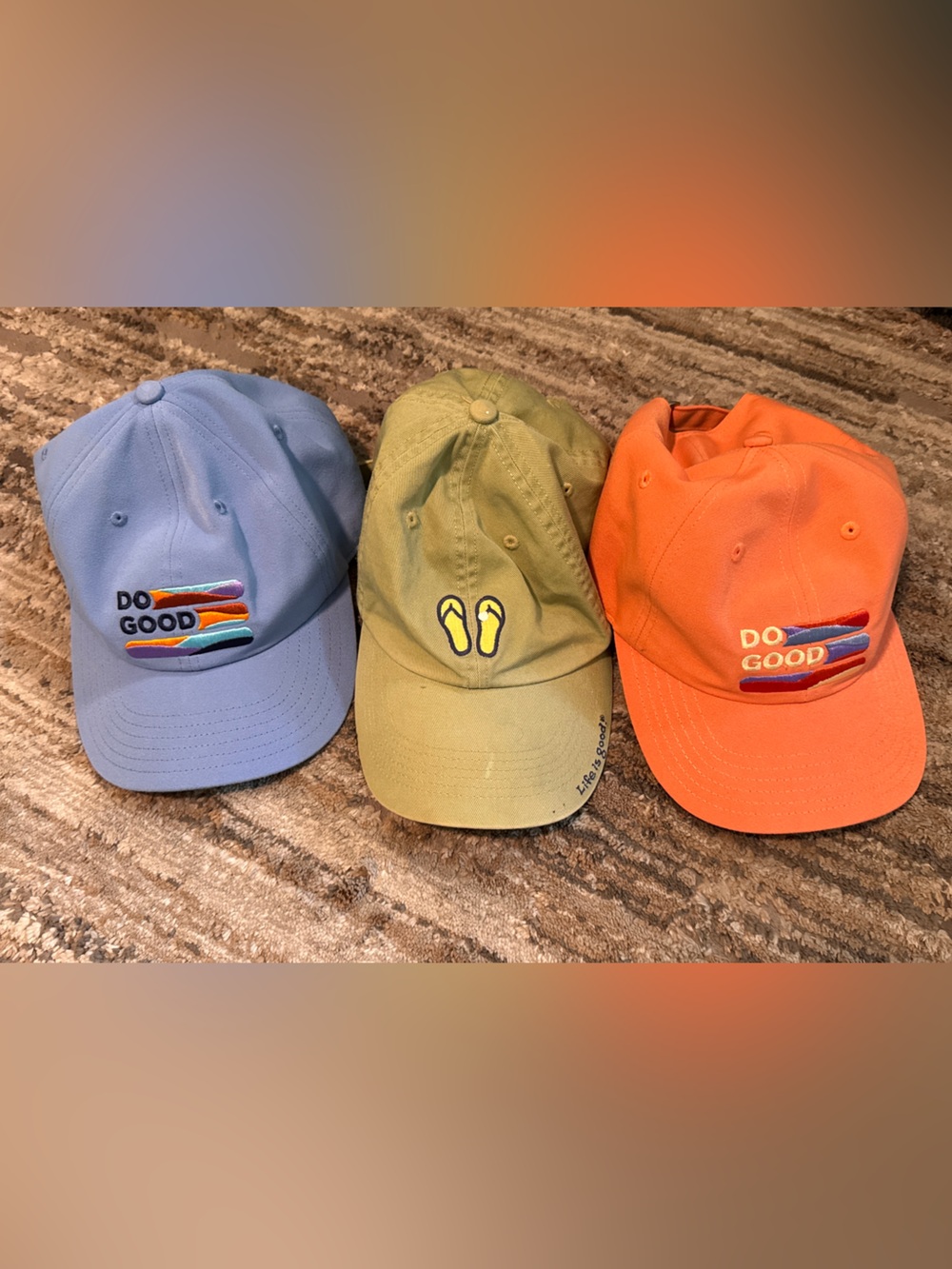 Do Good Embroidered Baseball Cap - Set of 3